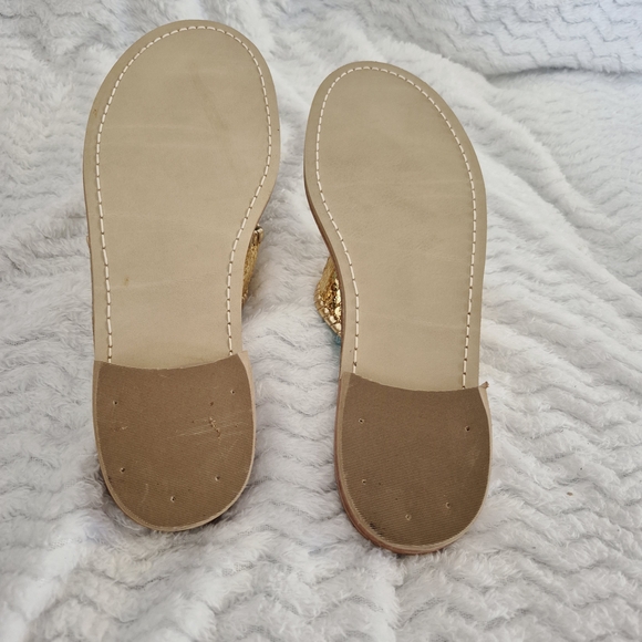 Jack Rogers Gold Sequin  Thong, flat, sandal, iconic, classic, Palm Beach - Picture 7 of 7